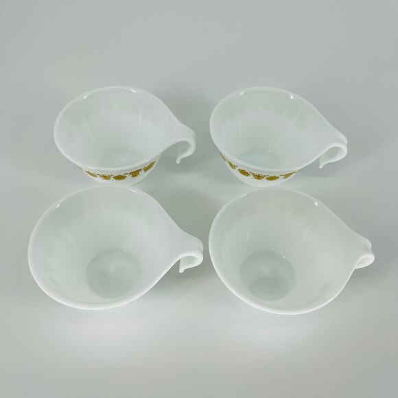 Vintage Corelle by Corning Butterfly Gold Flat Coffee Tea Cups - Set of 4 - GUC - Picture 7 of 11